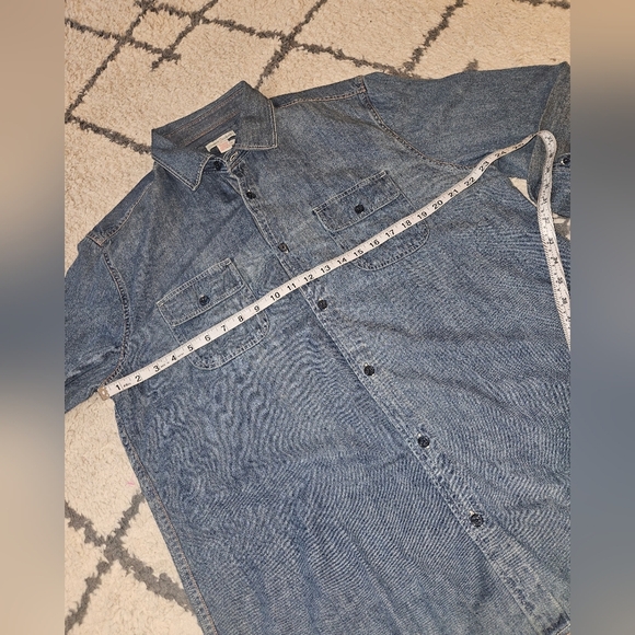 Carbon 2 Colbalt 100% Cotton Denim Button Down Large - Picture 4 of 4